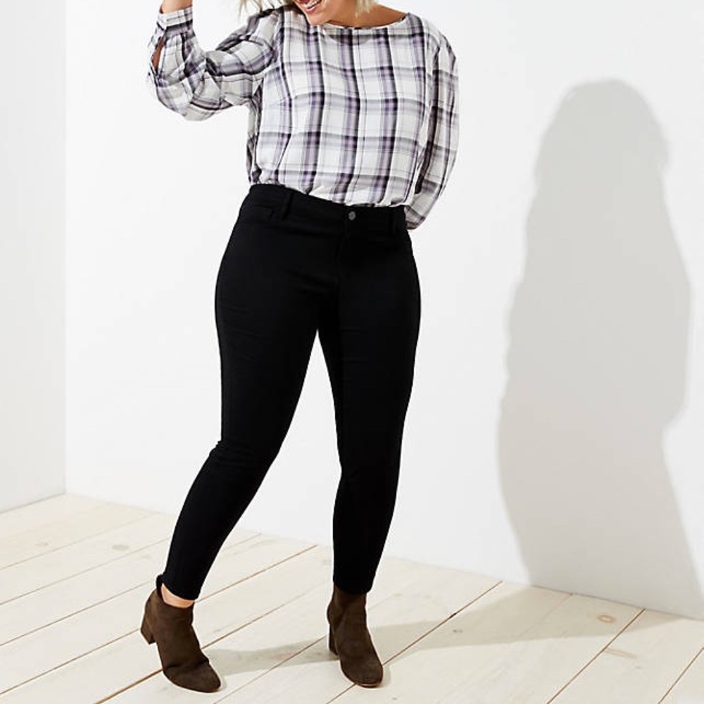 New LOFT Plus Leggings Brushed Sateen Black